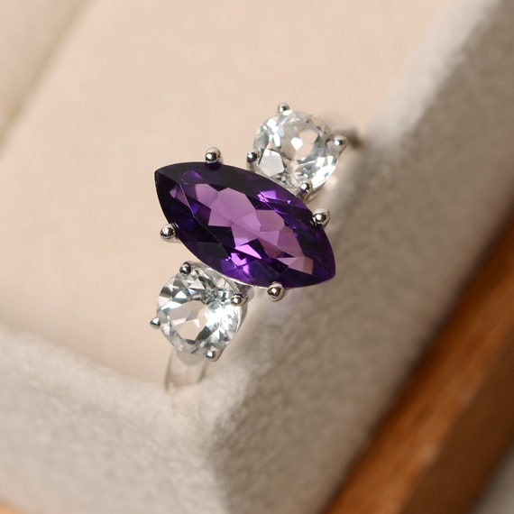 Marquise cut amethyst ring sale