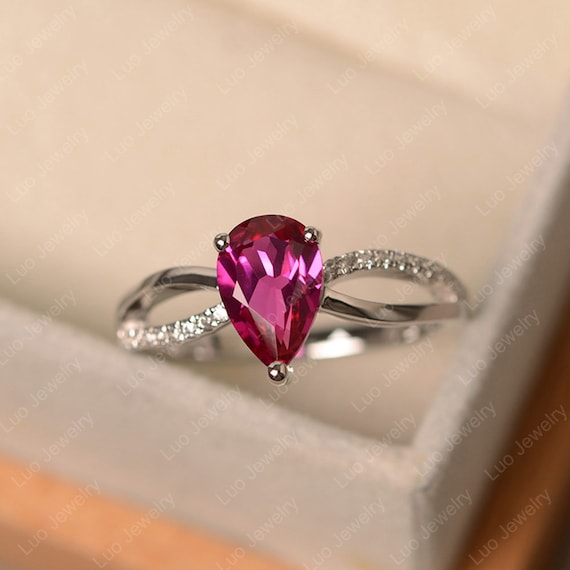 July's Birthstone Rings Gold Ruby Engagement Rings ADRB525