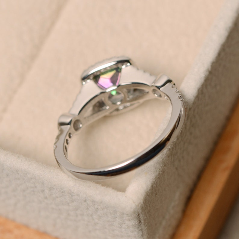 Mystic Rainbow Topaz Silver Ring – 4.3CT Stone In 925 Sterling Silver, Size 6-10, For Women & Men - View #13
