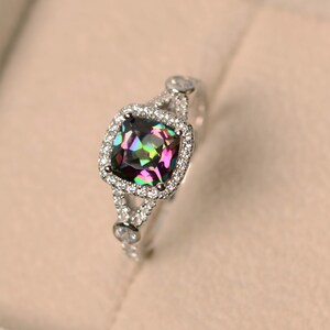 mystic topaz ring, rainbow topaz ring, engagement ring, wedding ring