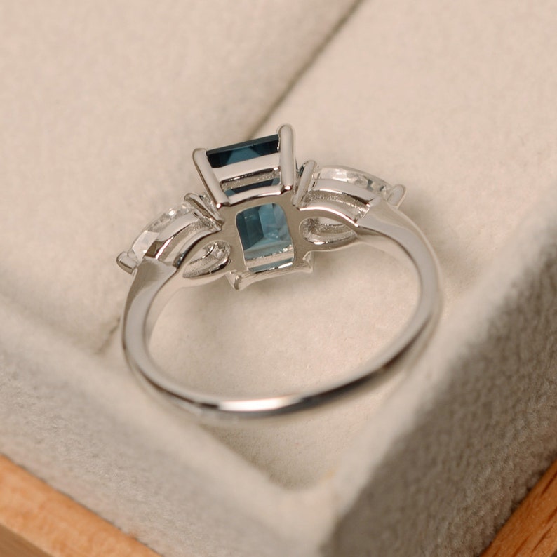 London blue topaz ring sterling silver promise ring for her Etsy