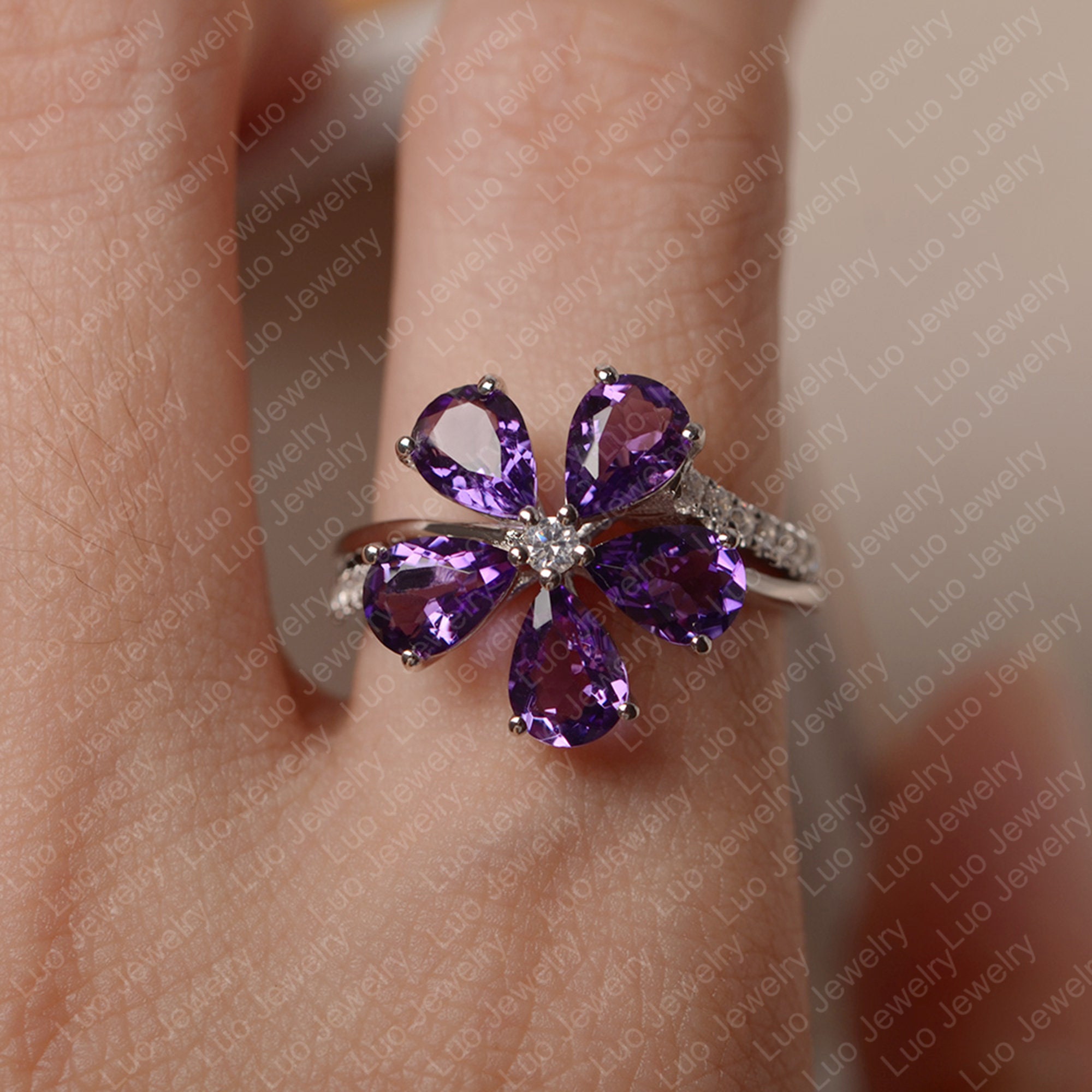 Buy Light Purple Amethyst Ring Amethyst Engagement Ring/ Wedding Ring  Anniversary Ring Promise Ring Online in India - Etsy