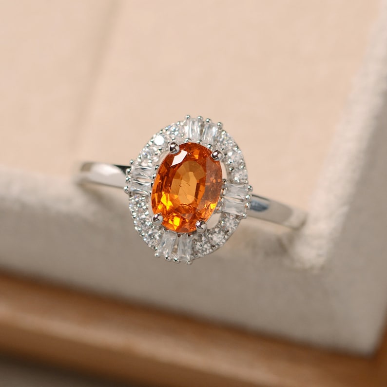 Spessartine Ring Orange Garnet Spessartine Garnet Ring | Etsy