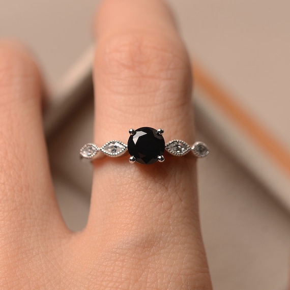 Princess Cut Lab Alexandrite Gemstone Ring from Black Diamonds New York
