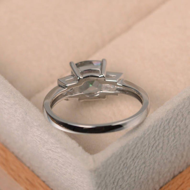 Mystic topaz ring,anniversary ring ,cushion cut,gemstone ring,sterling silver ring image 3