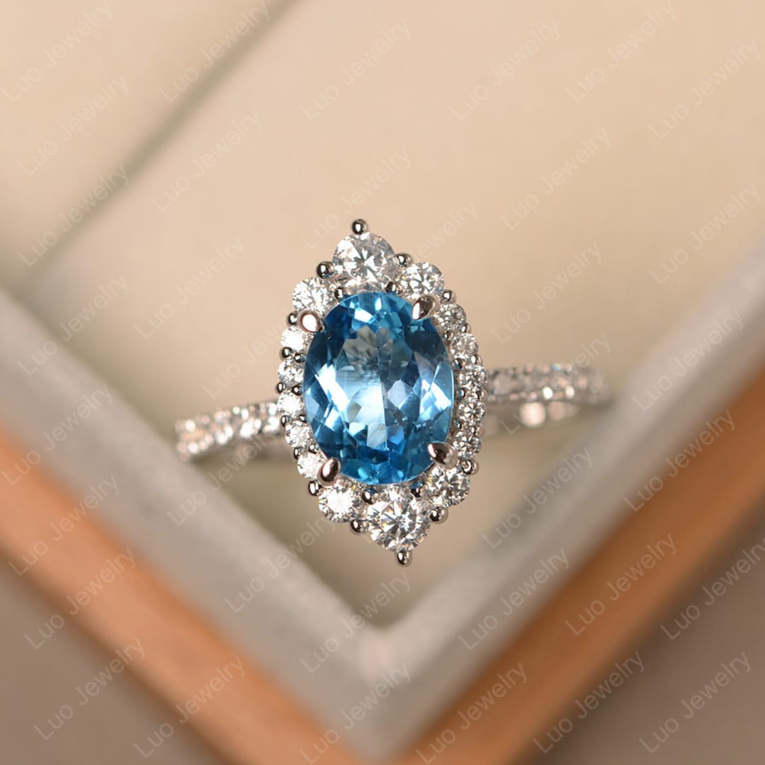 Swiss Blue Topaz Ring ~ Sterling Silver