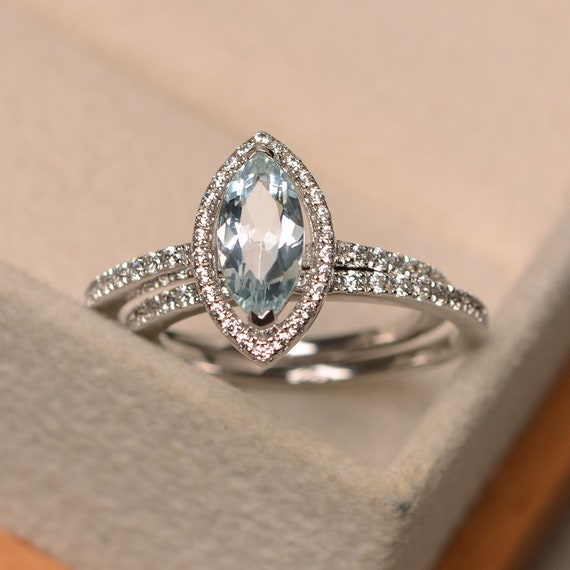 March birthstone 2024 wedding rings