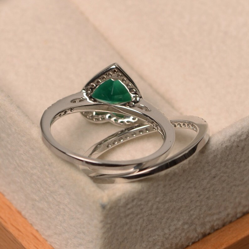 Emerald Proposal Ring May Birthstone Ring Heart Cut Green | Etsy