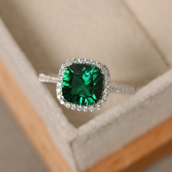 GIA Certified Emerald and Diamond Three Stone Ring at Susannah Lovis  Jewellers