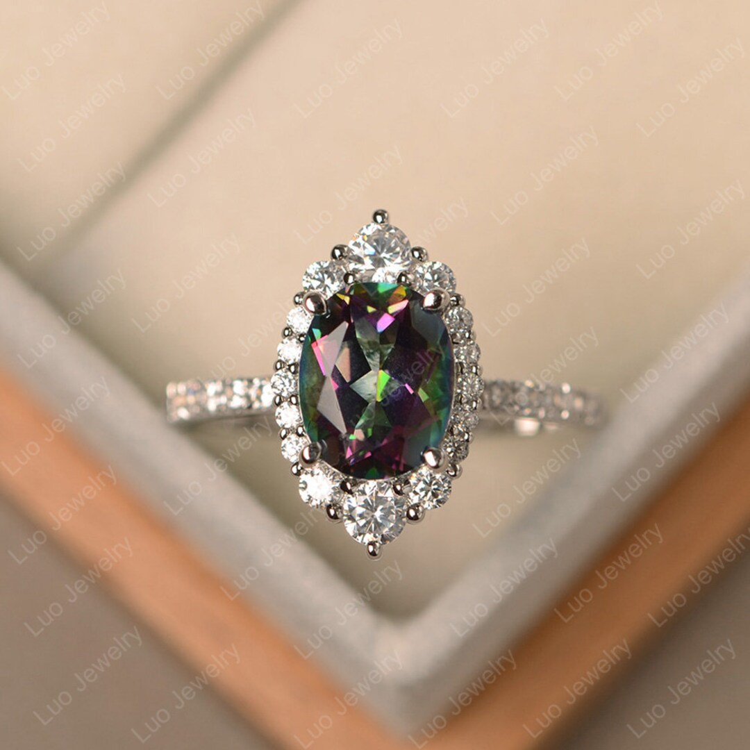 Pendentif Cœur En Topaze Mystique 1.4 Carats - Monture Argent 925 - Pierre Naturelle Traitée