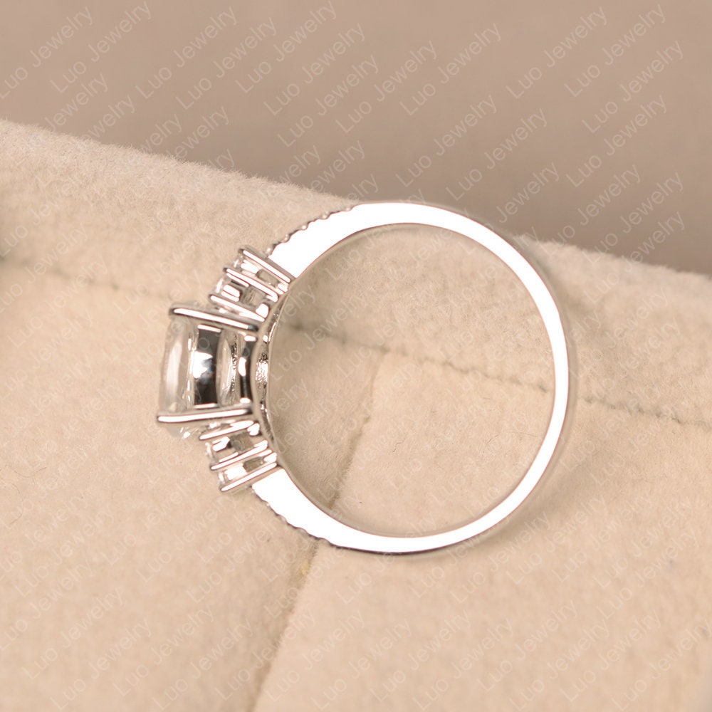 Oval Cut White Topaz Ring White Gold Wdding Ring White Etsy