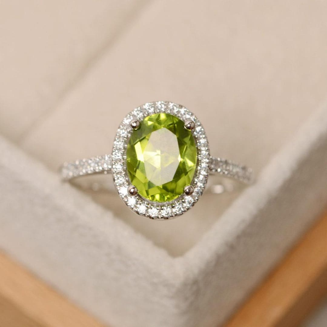 Irish Claddagh Promise Ring Sterling Silver Simulated Peridot Heart AND