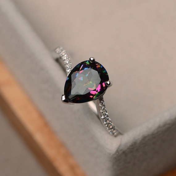 Sterling Silver Mystic Topaz CZ Engagement Ring – Sterling Forever