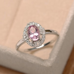 Pink tourmaline ring, pink gemstone ring, October birthstone ring, wedding ring, promise ring