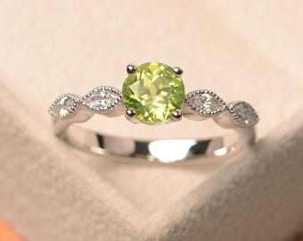 55 Quilates Anillo De Peridoto Natural Para Mujer Hecho A