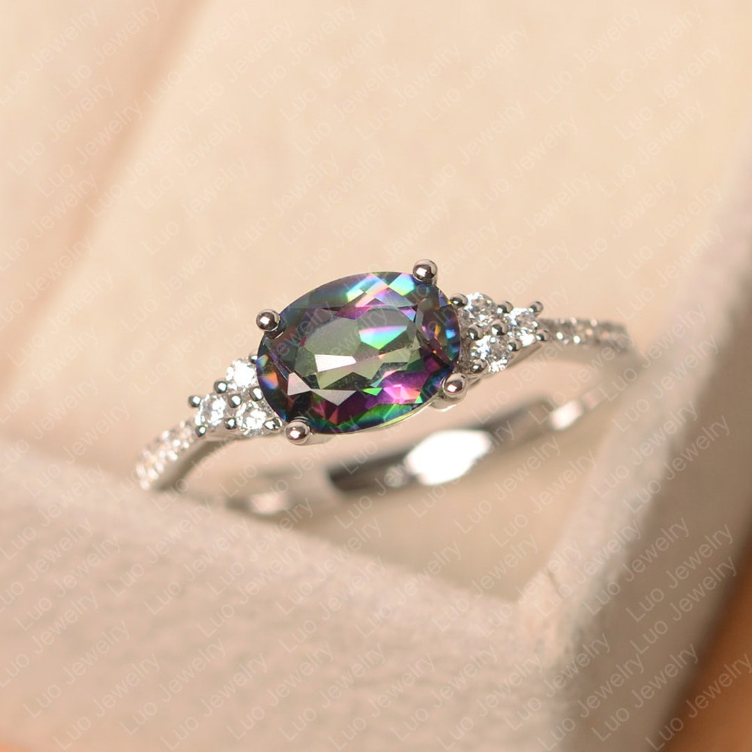 Rainbow Topaz Wedding Ring: Unique Sparkle for Your Special Day