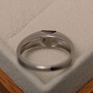 Pyrope garnet ring, solitaire ring, square cut, natural garnet ring, engagement ring image 3