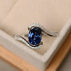 Sapphire ring, blue sapphire, oval cut sapphire, engagement ring