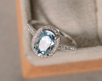 Details about   Sterling Silver 2 MM Aquamarine and Diamond March Birthstone Ring MSRP $154 