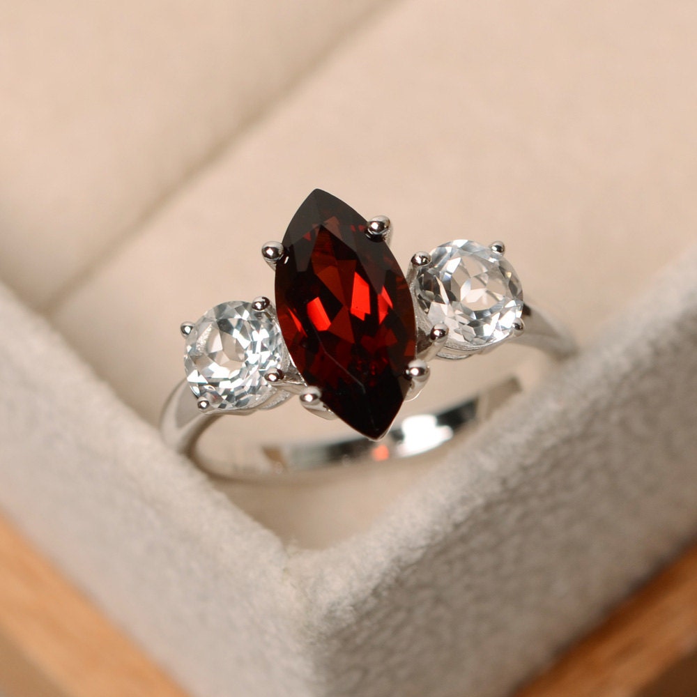 Marquise garnet best sale ring
