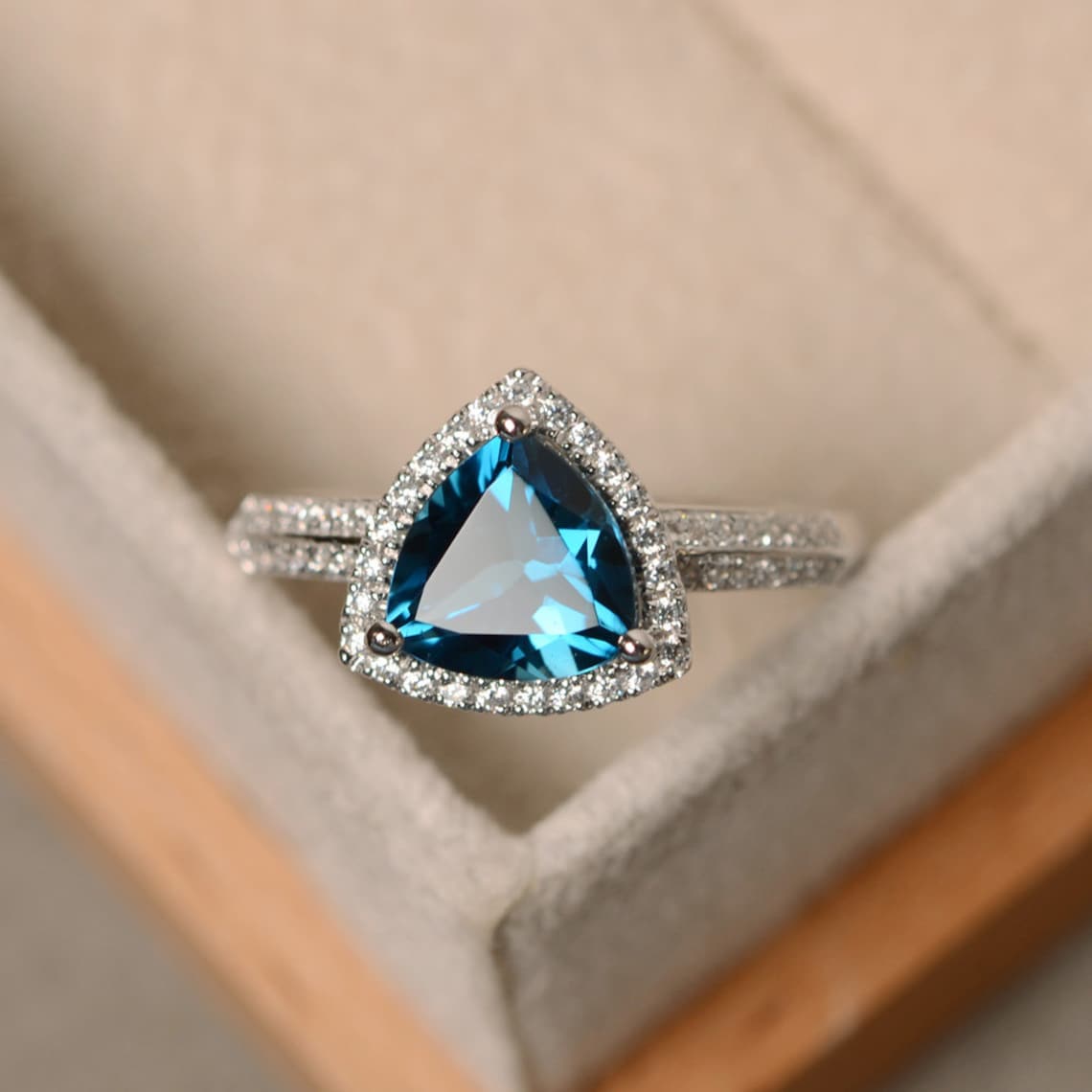 London Blue Topaz Ring Engagement Ring Blue Topaz Ring Etsy
