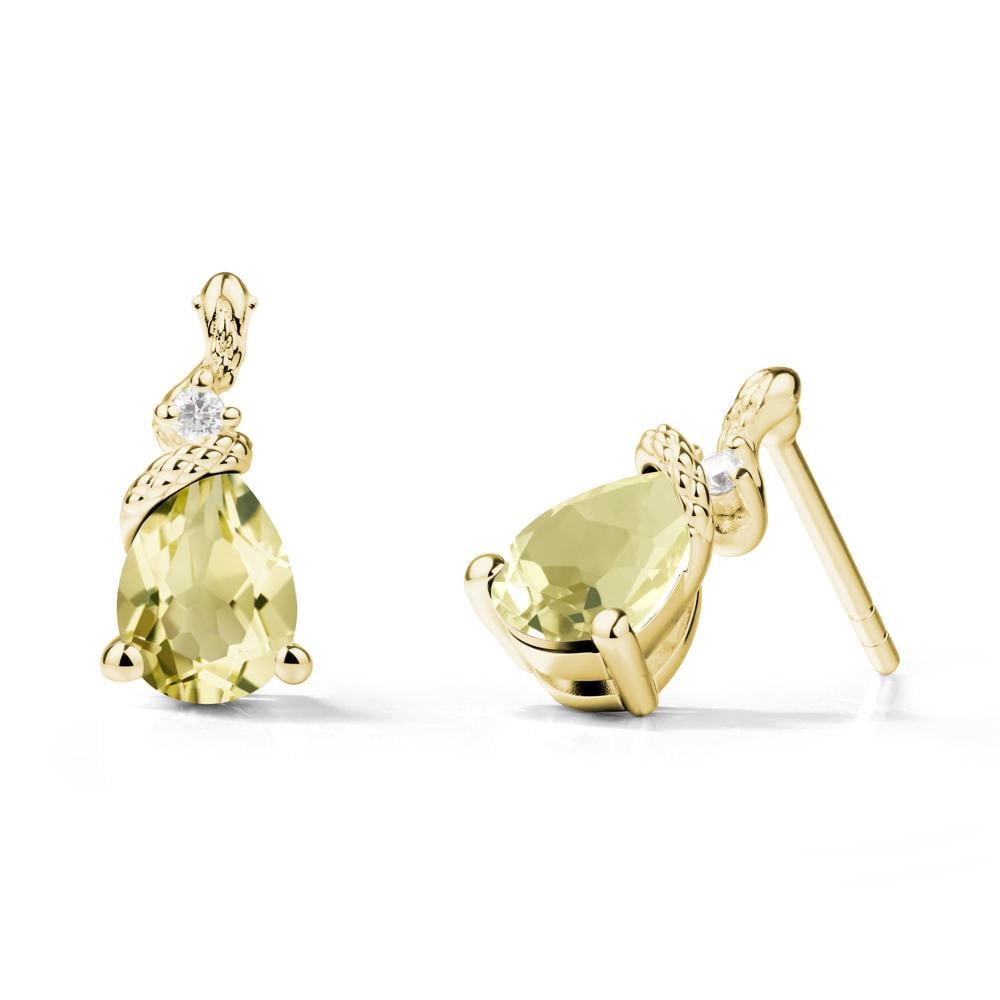 Sanke Inspired Teardrop Lemon Quartz Stud Earrings - Etsy