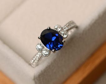 Sapphire ring, blue sapphire, oval cut ring, engagement ring, gemstone ring sapphire