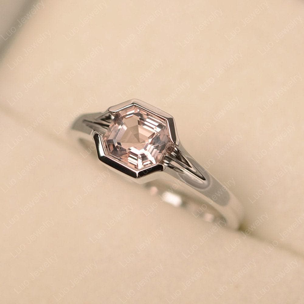 Pink Asscher Morganite Ring