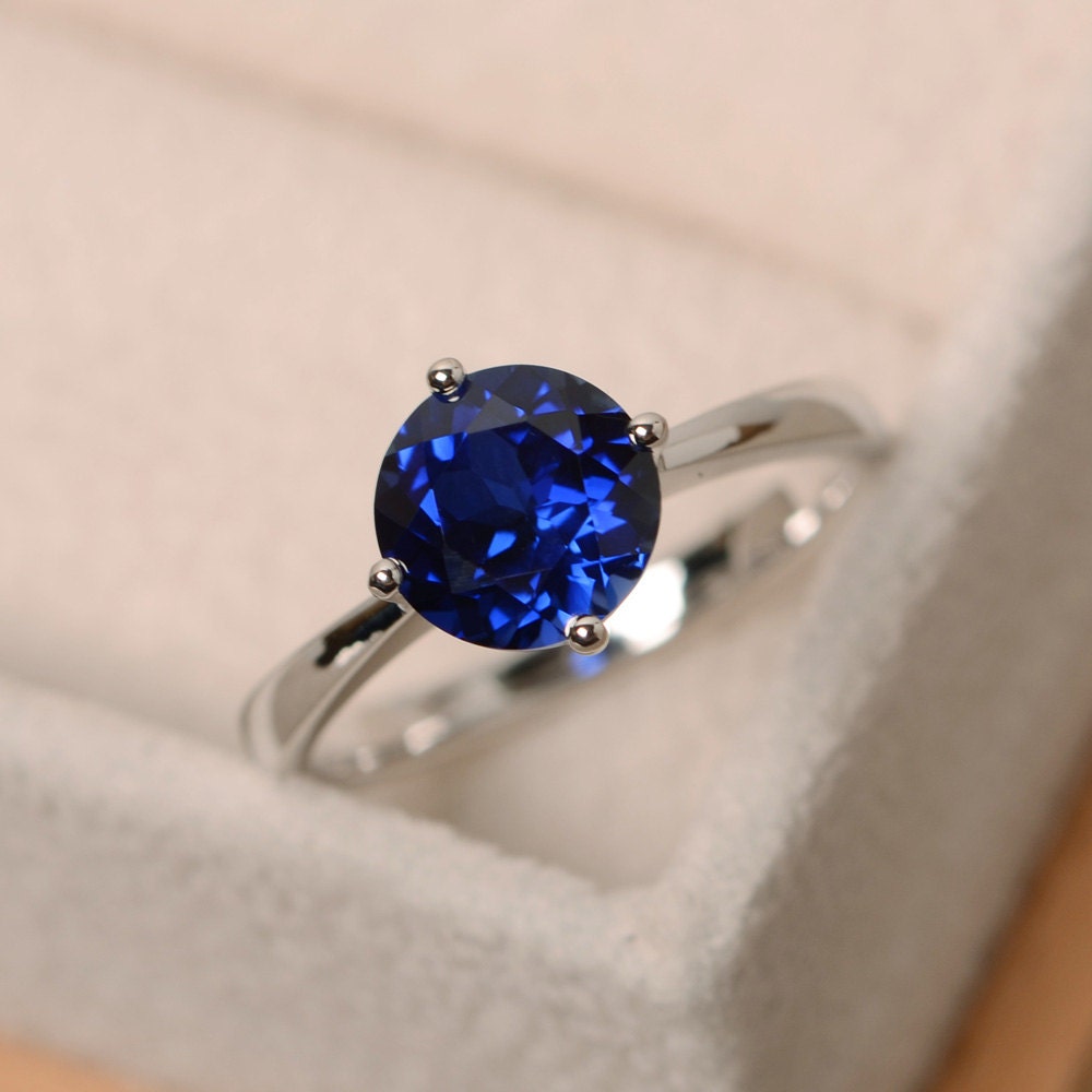 Solitaire sapphire best sale ring