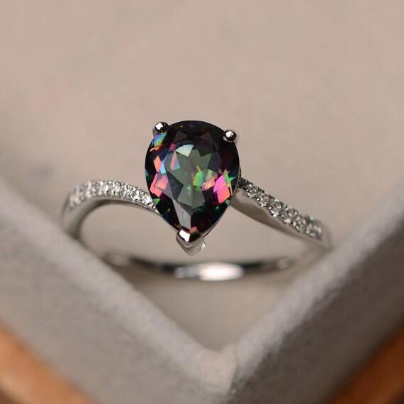 Pear shaped hotsell mystic topaz ring