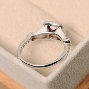 Garnet ring, engagement ring, cushion cut ring, red garnet ring, engagement ring image 3