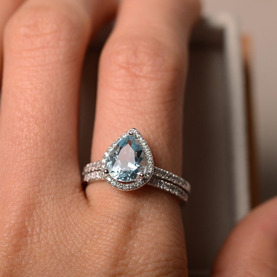 Aquamarine online statement rings