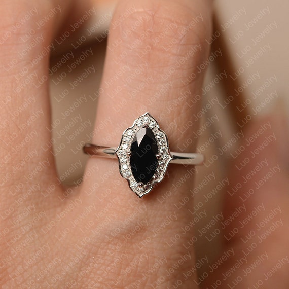 Details about Black Spinel Marquise Ring Gemstone Pave Diamond Sterling Silver Jewelry PY Details about Black Spinel Marquise Ring Gemstone Pave Diamond Sterling Silver Jewelry PY