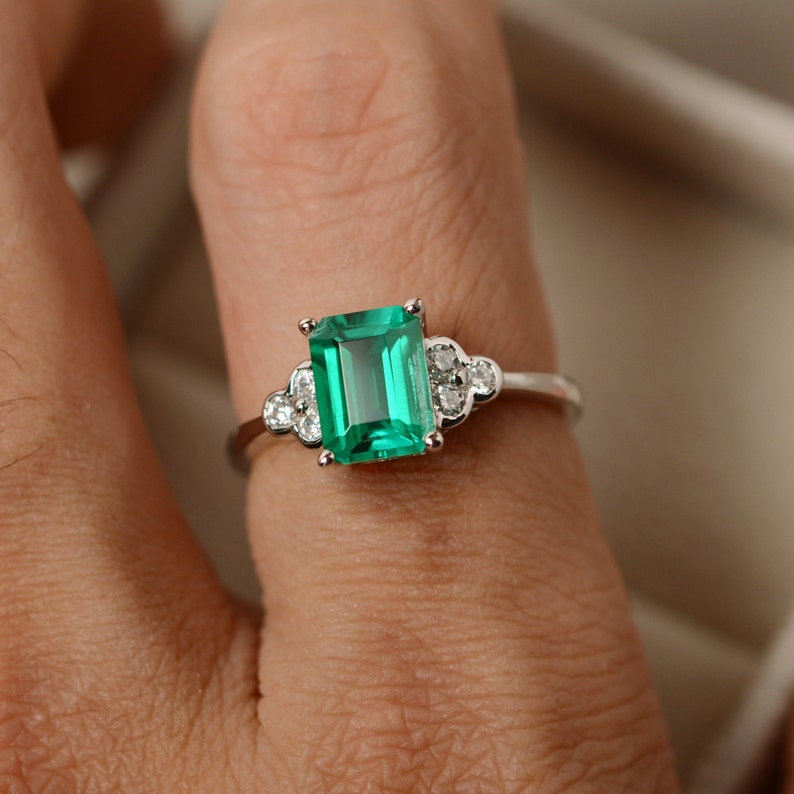 Emerald Ring Promise Ring Emerald May Birthstone Ring Etsy UK