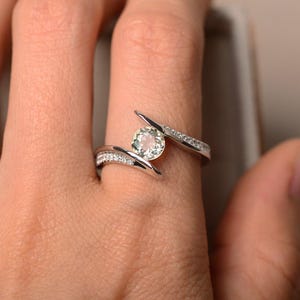 Green amethyst ring, wedding ring image 4