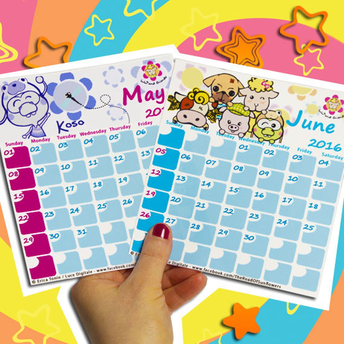 Calendario 2016 Lulù and Friends - Etsy Italia