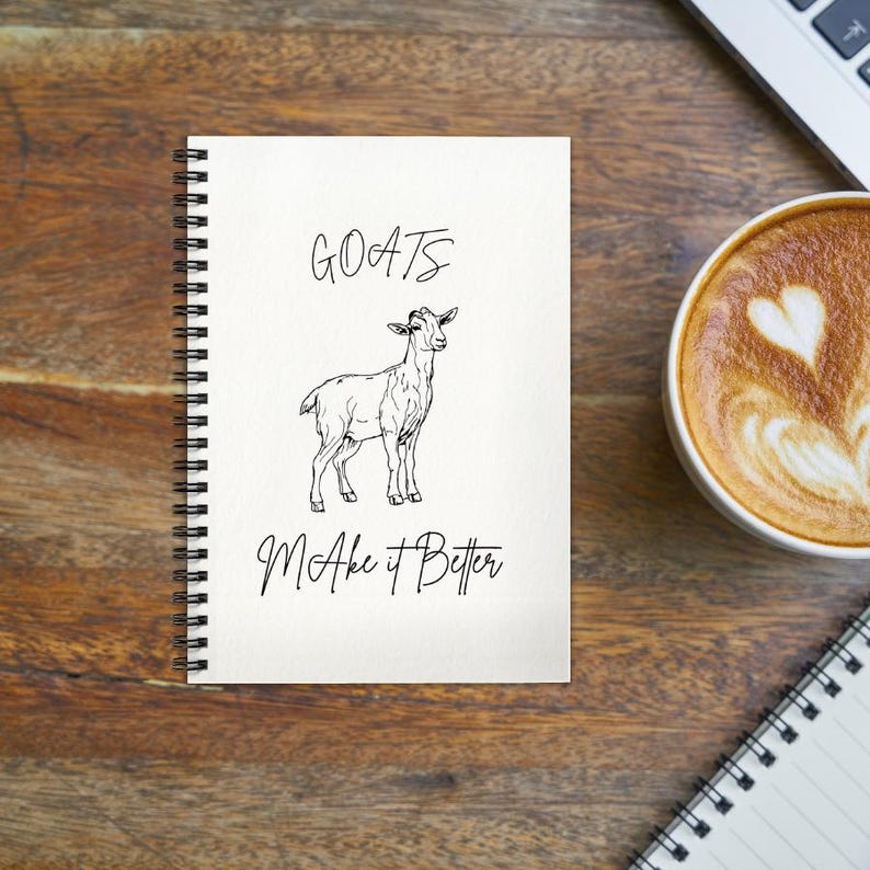 Goat Journal Spiral Notebook - Ruled Line, Farm Animal Notebook, Animal ...