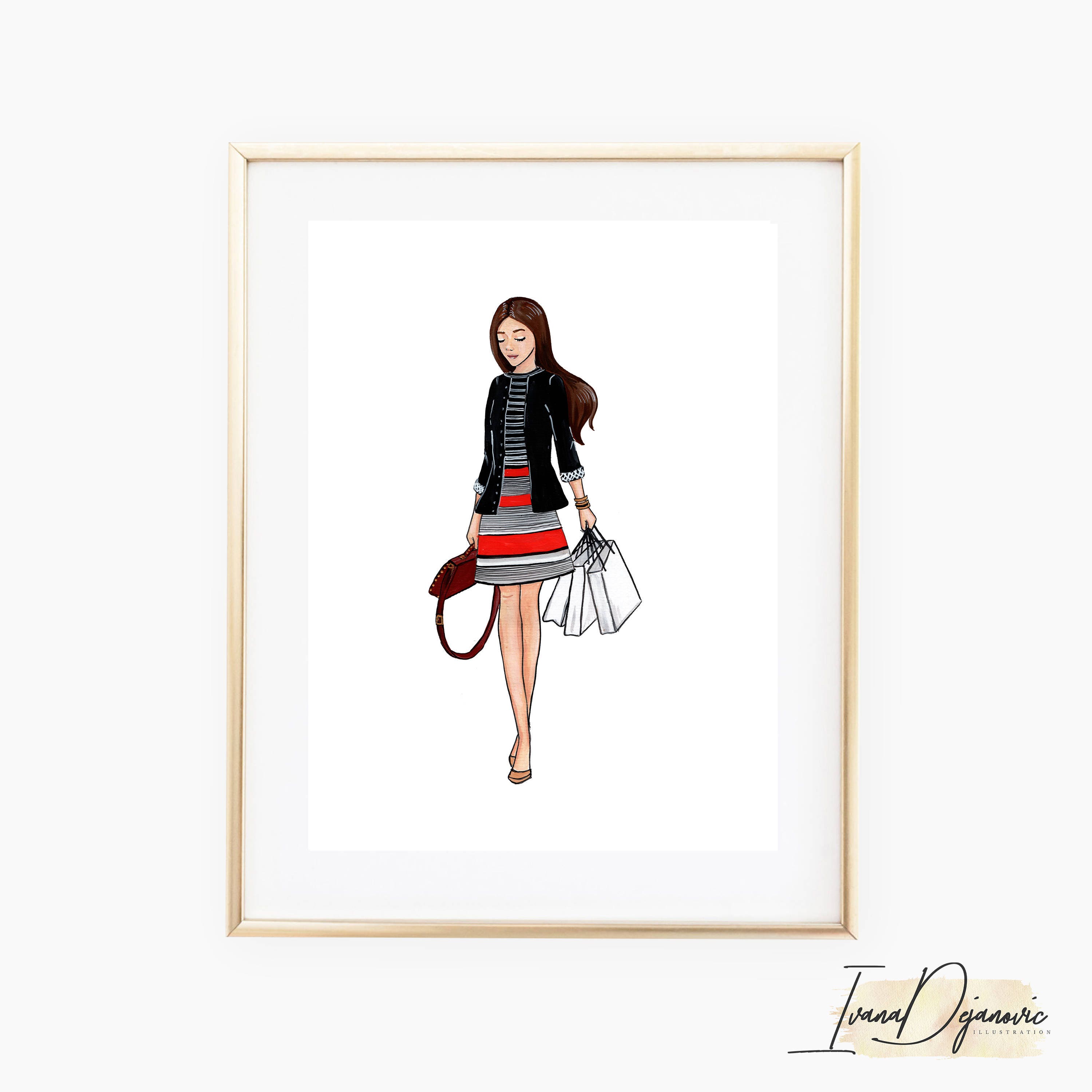 NY Shopping girl fashion wall art Shopping girl fashion Etsy