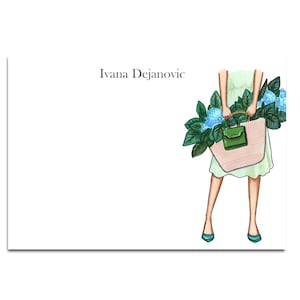 Personalized Hydrangeas Stationery for women, Custom Stationary notecards, Floral note cards for gift,Stationery with envelopes