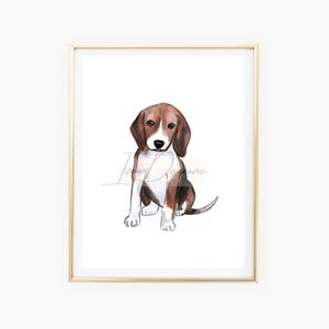 Watercolour Pet Painting with White flowers, Pet Portrait, Custom Pet Portrait, Hand Painted from Photo, Pet gifts, Dog Portrait