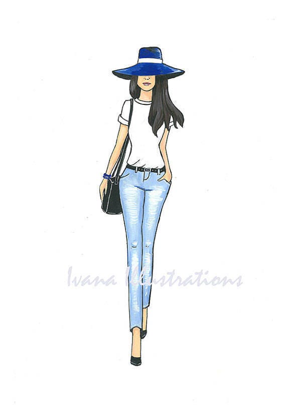 Denim fashion sketch Denim fashion sketch
