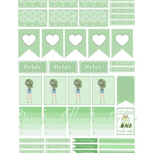 Green Printable Planner Sticker 3 Jpeg Printable Green Sticker Planner ...