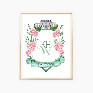 Custom watercolor Crest, Custom wedding crest,Monograms crest design,family crest watercolor,wedding heraldry invitations crest
