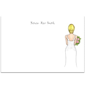 Personalisierte Zukunft Frau stationäre Notecards, Hochzeit Briefpapier, Braut Dusche Einladung, benutzerdefinierte Verlobung Snotecards