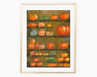 Fashion illustration print pumpkins