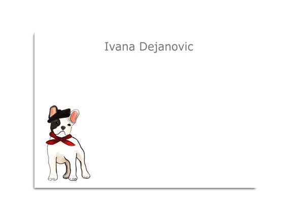 French Bulldog  Stationery, Stationary Set, Note Cards,Personalized Stationary Pet, french Bulldog Lover Note Cards Set, Puppy Stationery