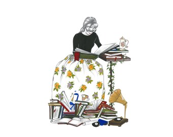 Papelería personalizada / Papelería personalizada / Tarjetas de notas del amante del libro / Tarjetas de notas monogramas /Estacionaria