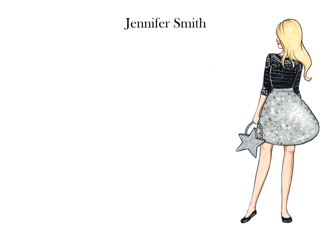 Christmas Star Stationery Personalized Christmas Note Cards Etsy