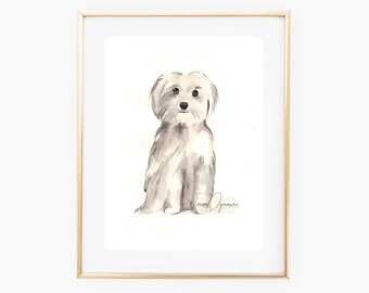 Custom watercolor pet painting