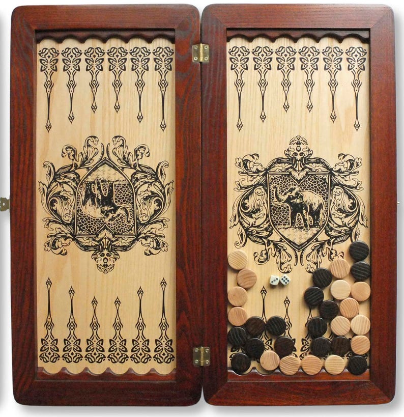 Neat backgammon board Wood Backgammon Set Handmade backgammon Etsy